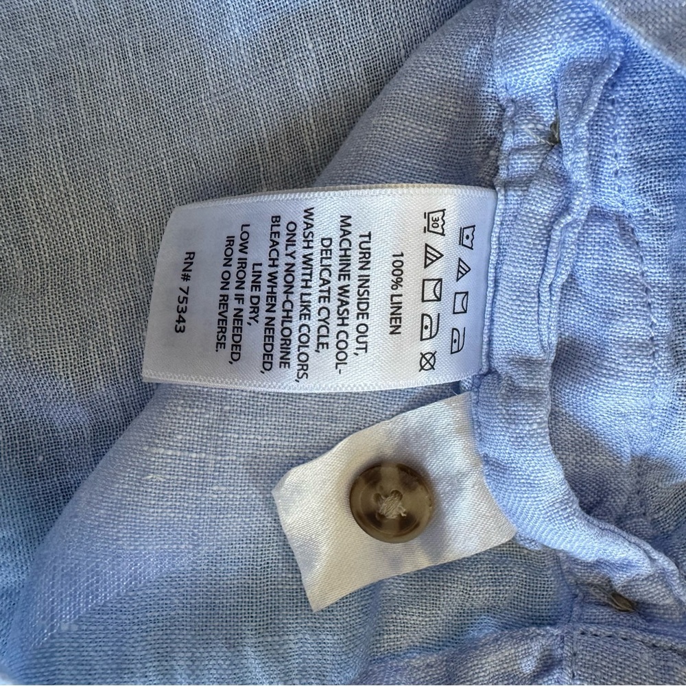 RACHEL Rachel Roy Light Blue Linen Sleeveless Top Size Medium Coastal Summer - Picture 5 of 9